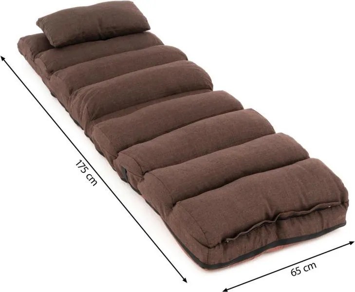 Leżak regulowany, brązowy