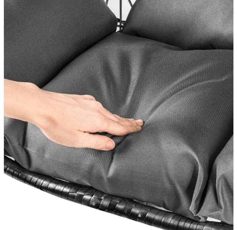 PROMOCJA Czarne krzesło wiszące KOKON bez stojaka II gatunek