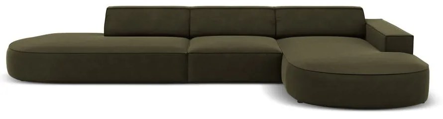 Zielony aksamitny narożnik (prawostronny) Jodie − Micadoni Home