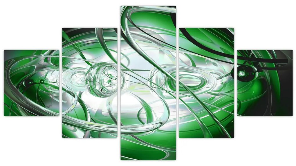 Zielony abstrakcyjny obraz (125x70 cm)