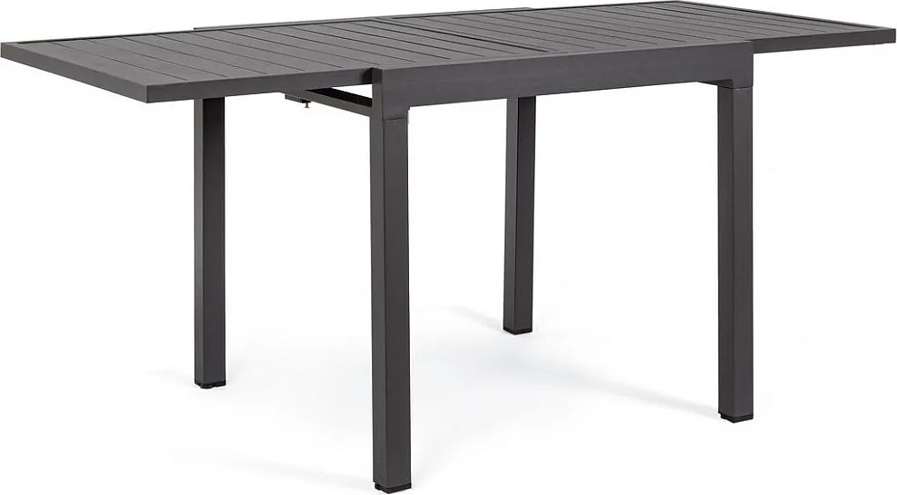Antracytowy aluminiowy stół rozkładany 83x80 cm - 166x80 cm - PELAGIUS