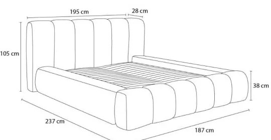 Zielone tapicerowane łóżko dwuosobowe ze schowkiem i stelażem 140x190 cm Denali – Bobochic Paris