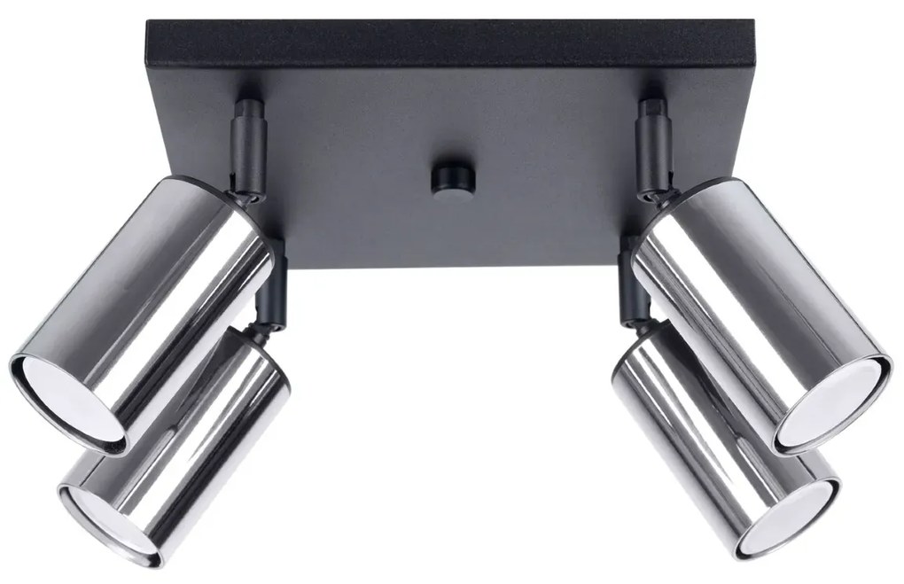 Plafon WINX 4 czarny/chrom SOLLUX LIGHTING