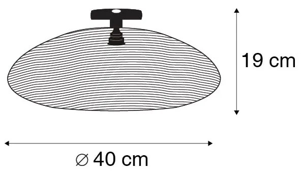 Orientalna lampa sufitowa czarna 40 cm - GlanKolonialny Oswietlenie wewnetrzne