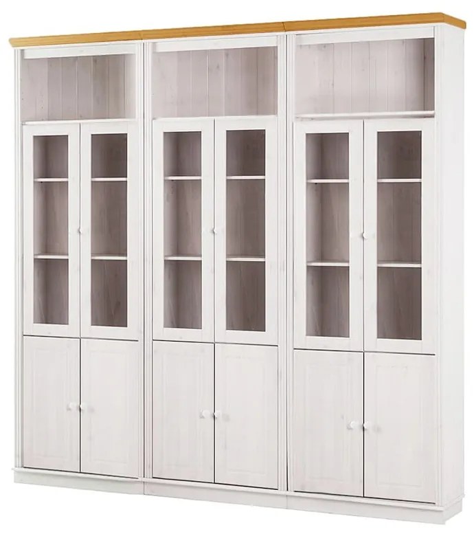 Biała witryna z litego drewna sosnowego 518x223 cm Anita – Støraa