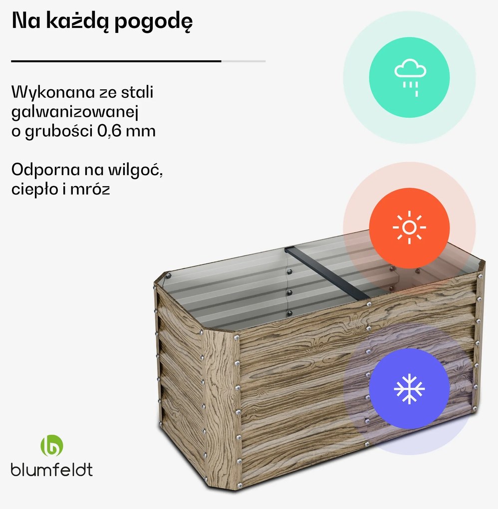 Blumfeldt Terrabox 120x60x60 cm Skrzynia na warzywa Efekt drewna