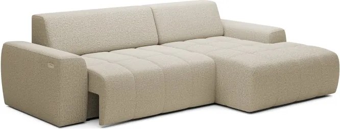 Narożnik SAVIO Prawostronny z Elektryczną Regulacją wolnostojący tkanina KANSAS 06 Ciemny Beż WERSAL