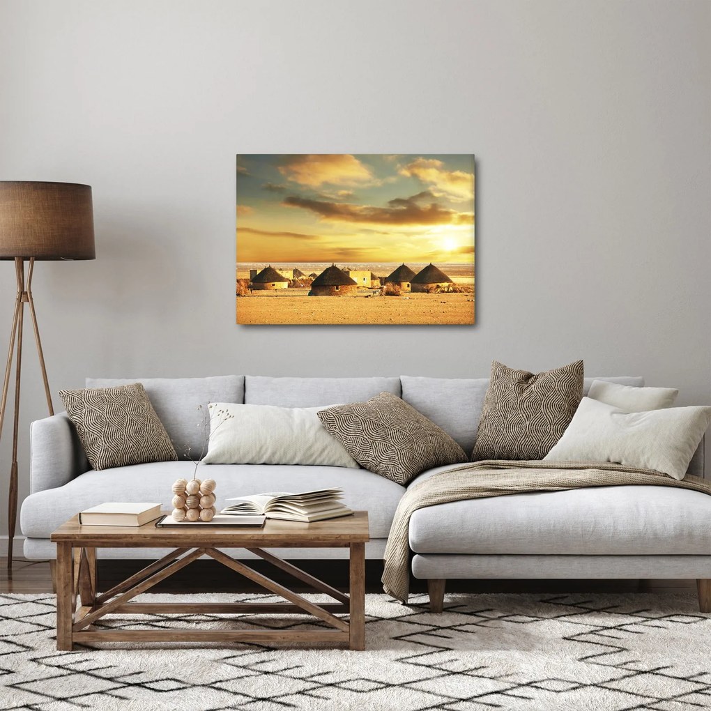 Obraz - Chaty na pustyni (70x50 cm)