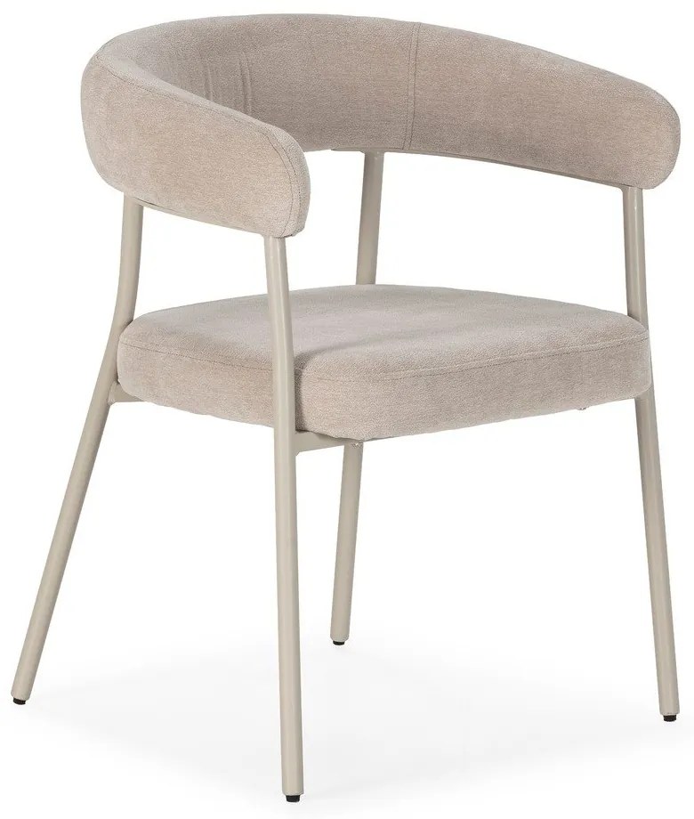 Beżowe tapicerowane fotele jadalniane zestaw z podłokietnikami 2 szt. Yuri – MOME