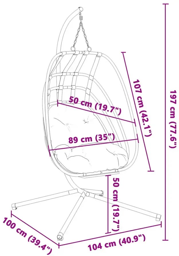 Fotel wiszący typu jajo Z9-C22