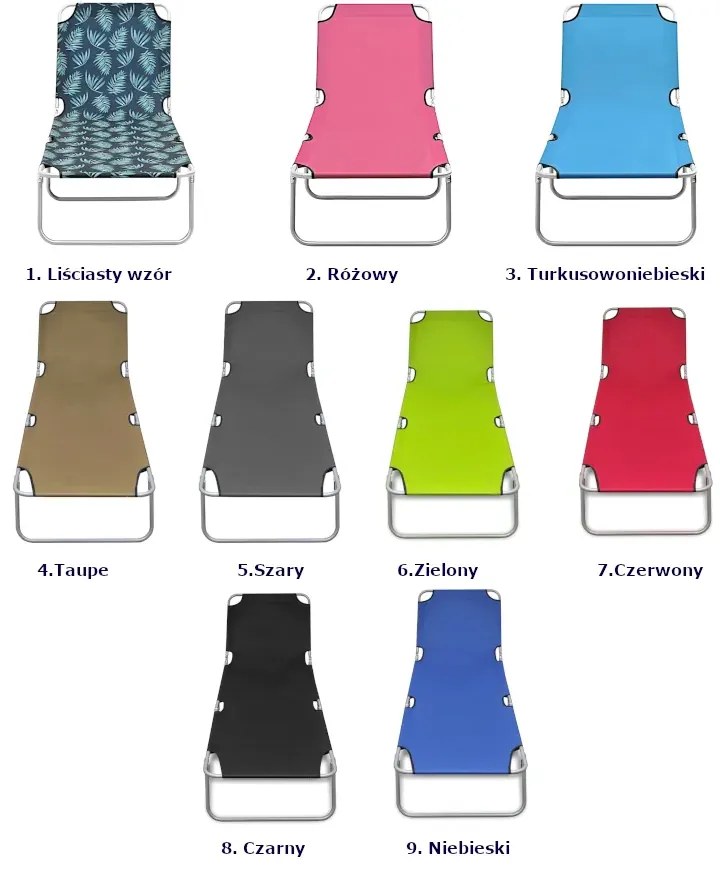 Składany leżak w liście L5-W70