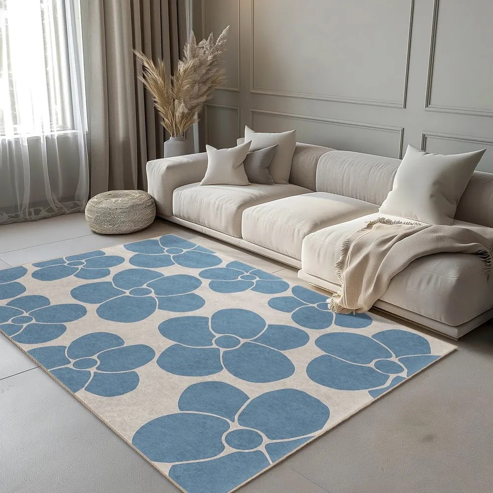 Niebieski dywan odpowiedni do prania 60x100 cm Blue Meadow – Mila Home