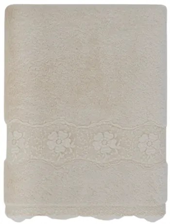 Ręcznik kąpielowy STELLA 85x150 cm z koronką Różowa Róża