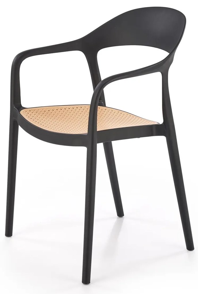 K530 krzesło czarne, nowoczesne, skandynawskie, polipropylen, ergonomiczne