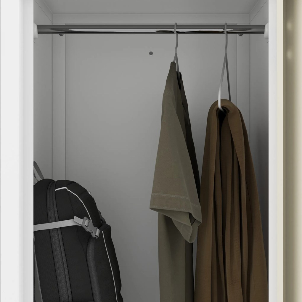 Szafa ubraniowa typu L JULIA, 800 x 1850 x 450 mm, Eco Design: biała/dąb sonoma