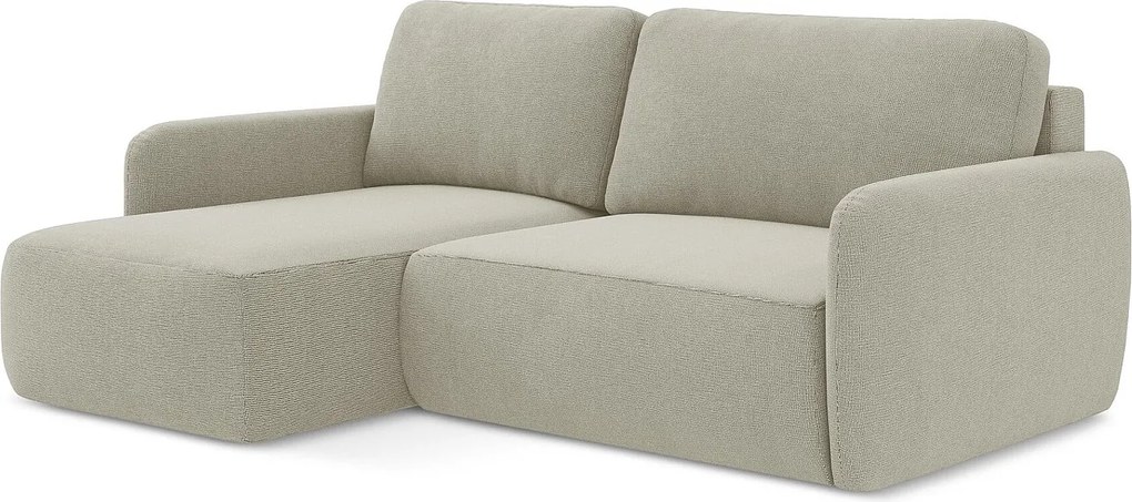 Narożnik lewostronny z funkcją spania - z tkaniny strukturalnej - jasny beż - LILO