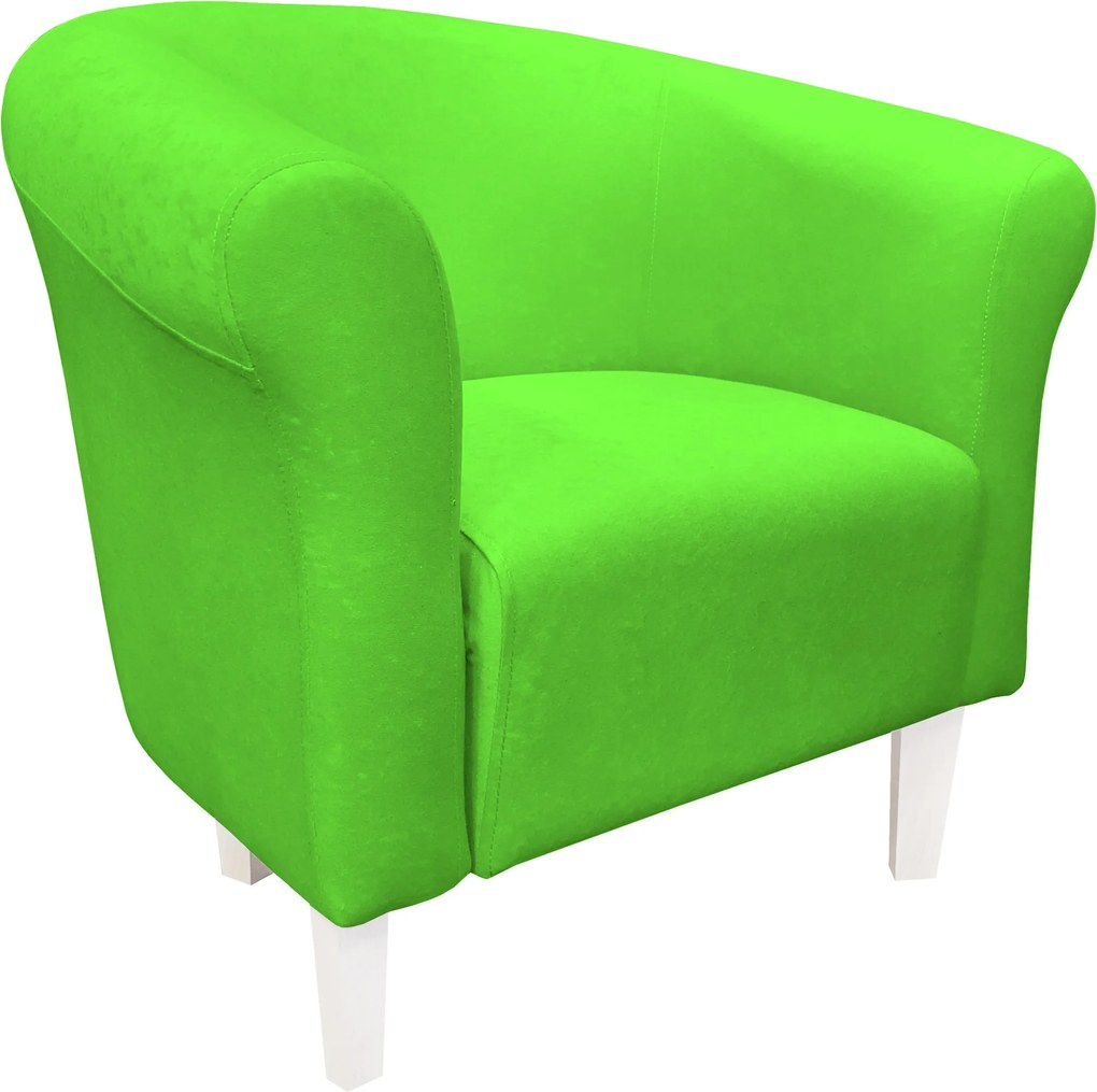 Fotel Milo tkanina Mikrofaza stylowy fotel do salonu i sypialni : Kolor nogi - Biała, Kolor tkaniny - 12 MIKROFAZA, Wysokość nogi - 20 cm