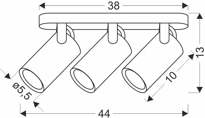 Czarna lampa sufitowa z 3 reflektorkami - Z072 F0-H60