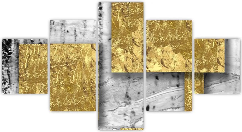 Obraz - Złote kwadraty N⁰3 (125x70 cm)