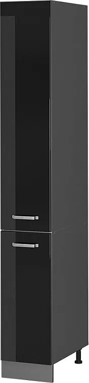 Szafka aptekarska czarny wysoki połysk 30x57.2x206.8 r-line