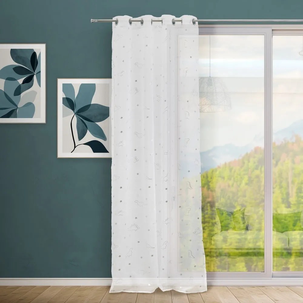Firanka w biało-srebrnym kolorze 140x260 cm Dinos – Casa Selección