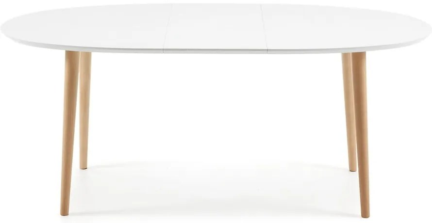 Biały rozkładany stół z białym blatem 90x140 cm Oqui – Kave Home