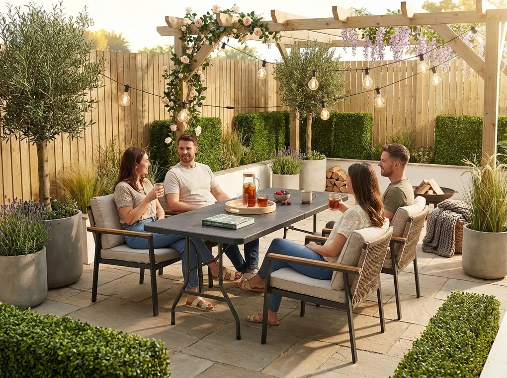 Stół cateringowy CATERON 70x180 cm, brązowy