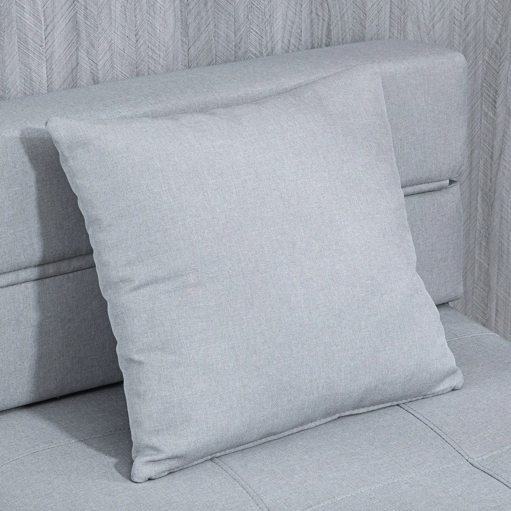 HOMCOM Fotel rozkładany z funkcją spania i poduszką jasnoszary nowoczesny styl | Aosom PL