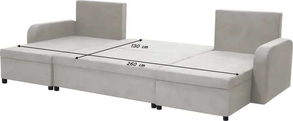 Narożnik U z funkcją spania BERLIN Granatowy