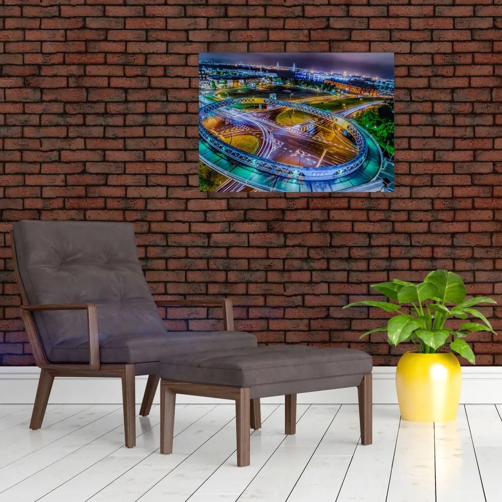 Obraz - nocna panorama miasta (70x50 cm)