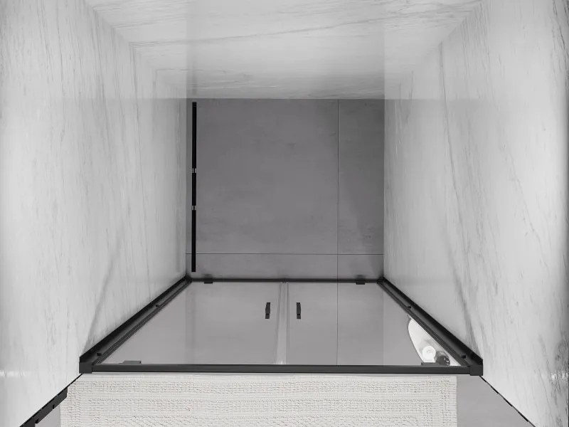 Mexen Exo drzwi prysznicowe podwójne uchylne 100 cm, transparent, czarne - 8182-100-000-70-00