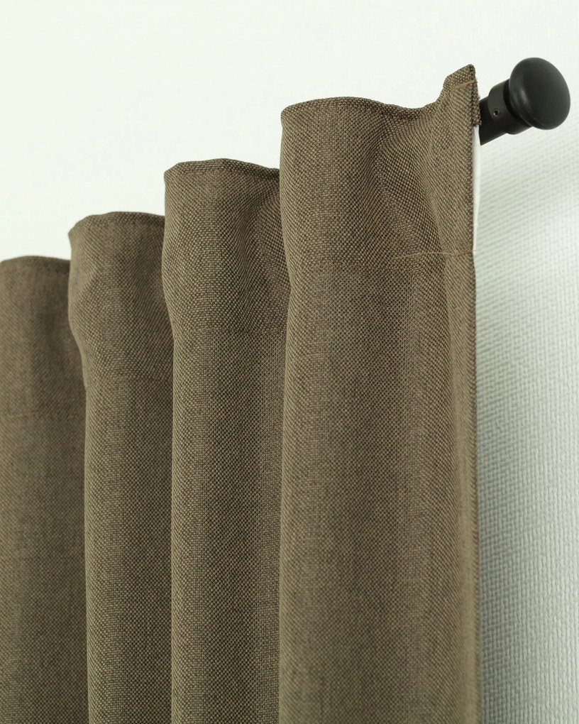 Zasłona BASIC na taśmie marszczącej 140x300cm jasne khaki 1 szt.