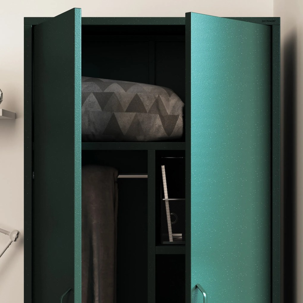 Szafa na ubrania metalowa butelkowa zieleń FLAVIO