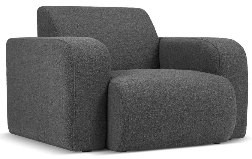 Ciemnoszary fotel z materiału bouclé Molino – Micadoni Home