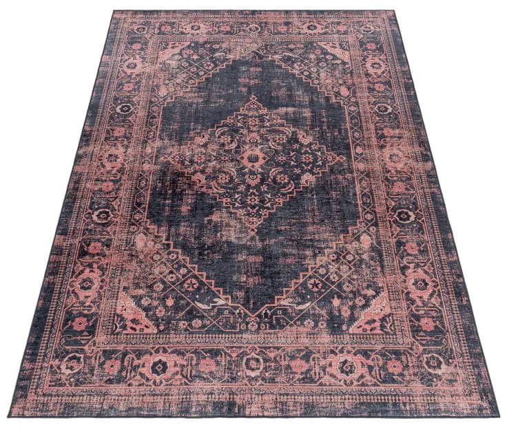 Dywan z nadrukiem Fiesta Vintage czerwono-czarny 120 cm x 170 cm
