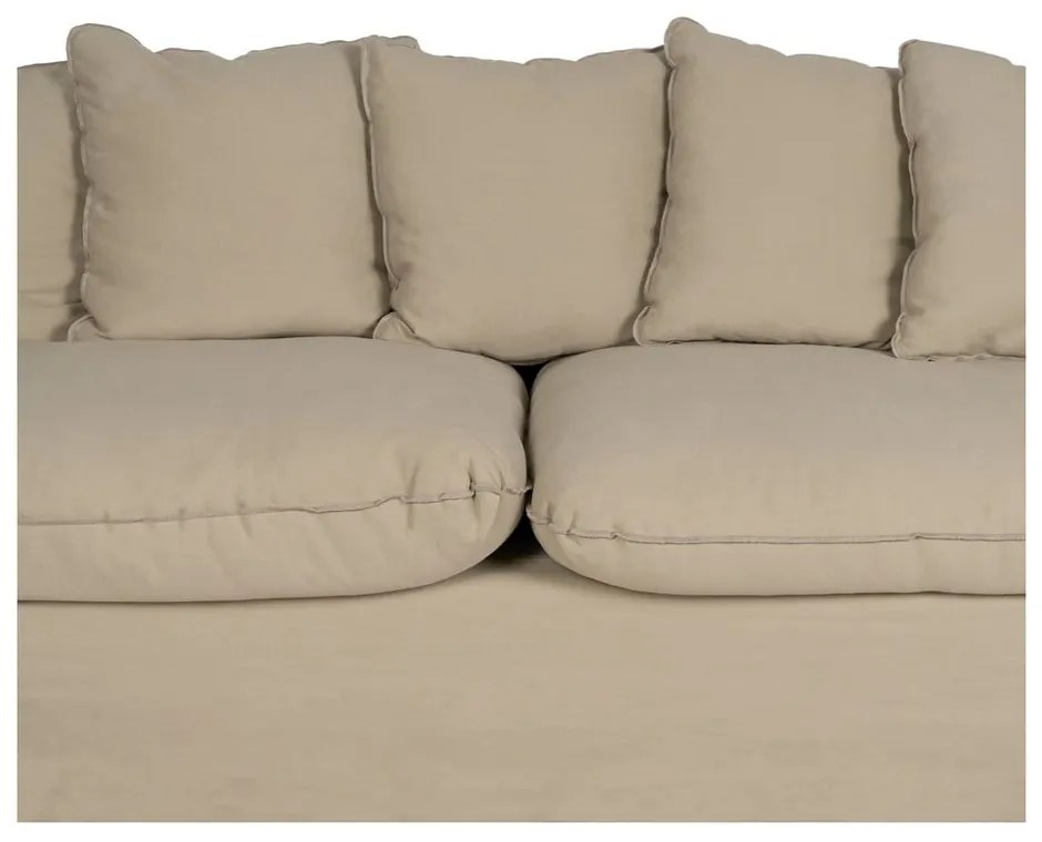 Beżowa lniana sofa 216 cm – Ixia