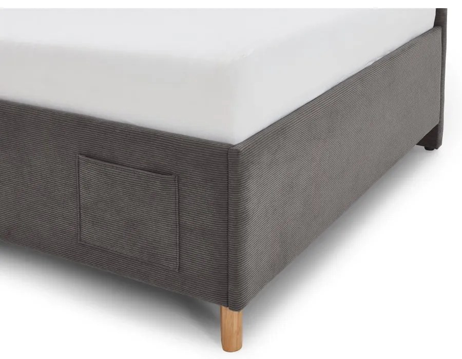 Antracytowe tapicerowane narożne łóżko dziecięce bez stelaża 120x200 cm Cool – Meise Möbel