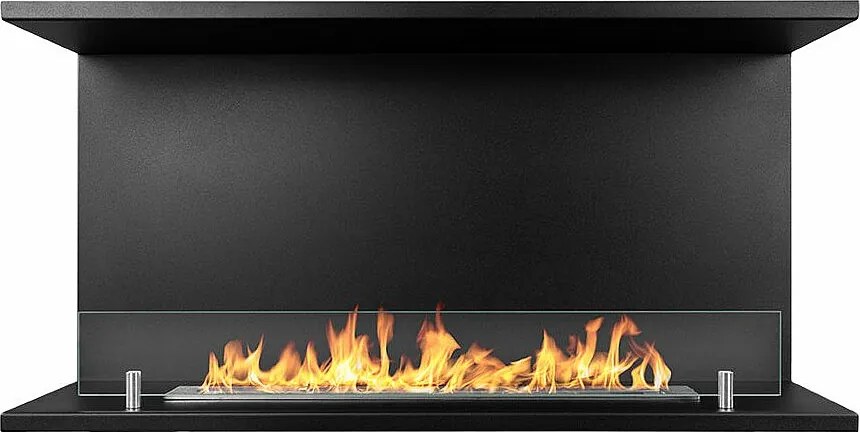 Kominek bioetanolowy do zabudowy TREVI 90, 3-stronny, 3-stronny, 90x45 cm