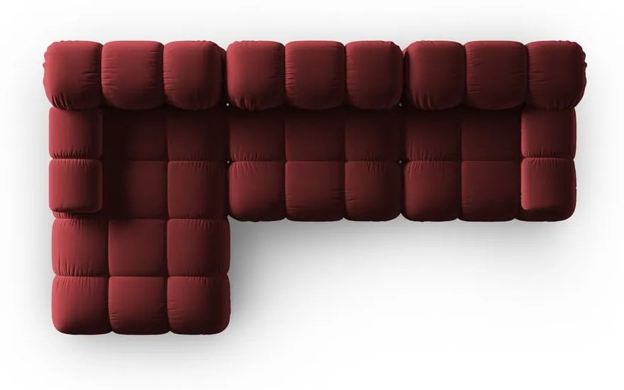 Czerwona aksamitna sofa 285 cm Bellis – Micadoni Home