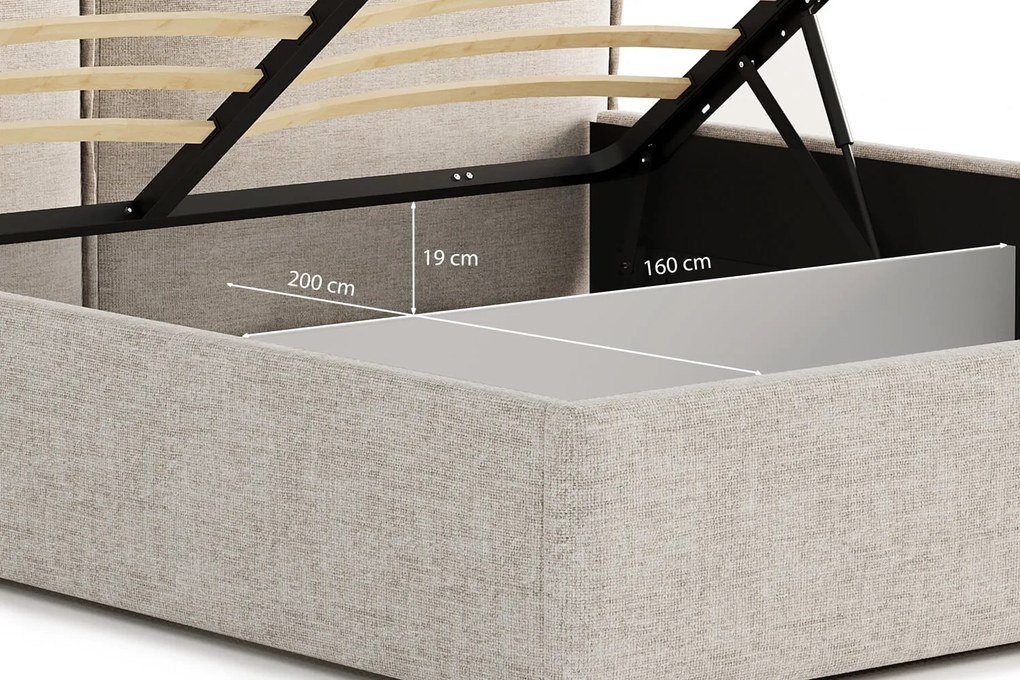 Łóżko Pillow 160x200, tkanina WIND 05, stelaż metalowy