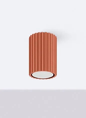 Nowoczesna ryflowana lampa tuba w kolorze ochra - D286-Melson