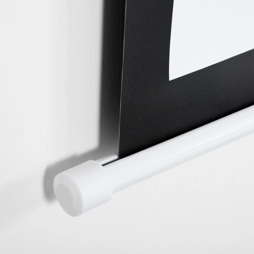 HOMCOM Ekran Projekcyjny, incl. Stojak, Montaż Ścienno-Sufitowy, Proporcje 16:9, 172x96 cm, Biały