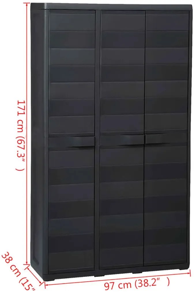 Czarna szafa gospodarcza do piwnicy i ogrodu Z1-H30