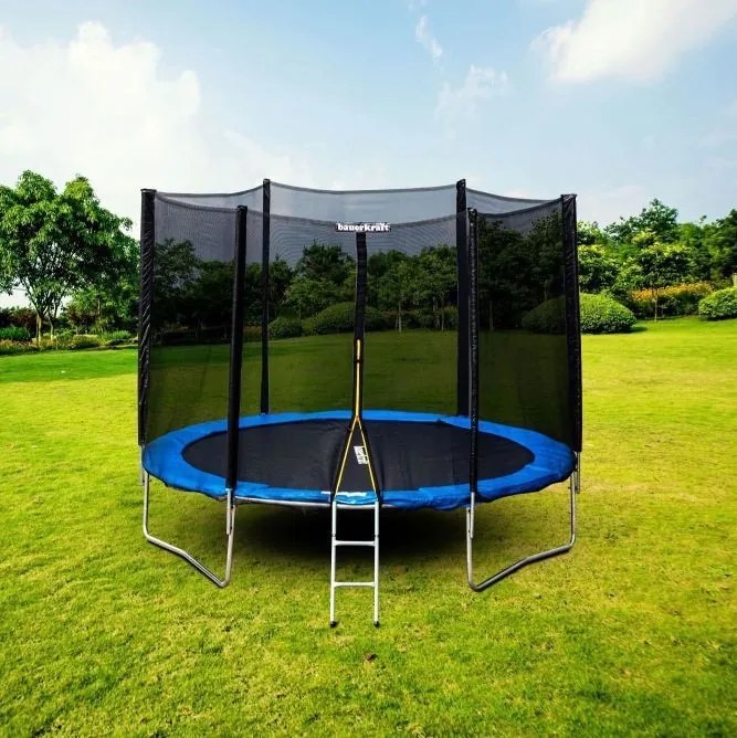 Trampolina ogrodowa 304-312 cm z siatką ochronną i drabinką G739