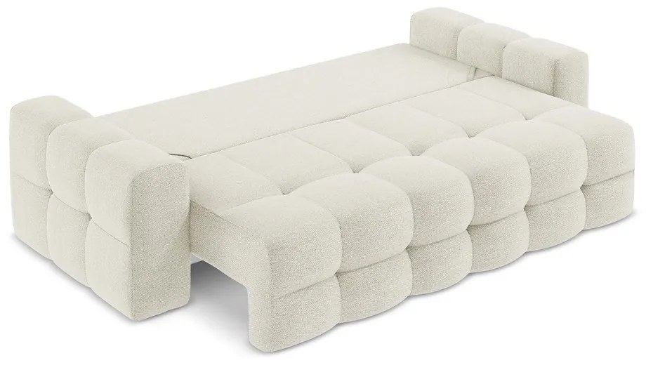 Beżowa rozkładana sofa z materiału bouclé 255 cm Milu – Makamii
