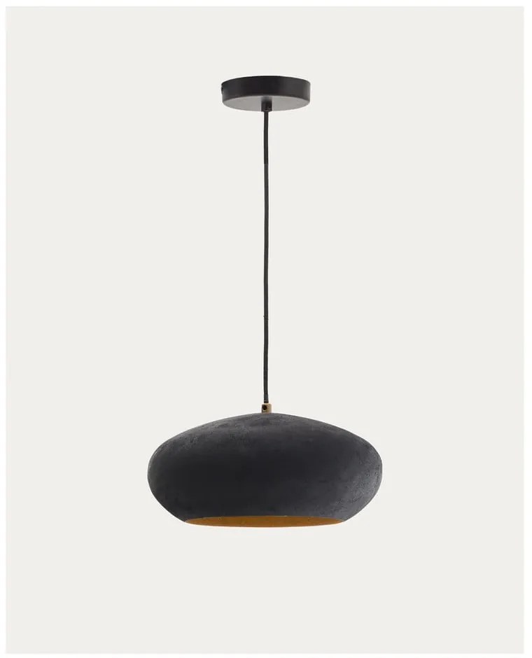 Czarna lampa wisząca z metalowym kloszem ø 30 cm Inda – Kave Home