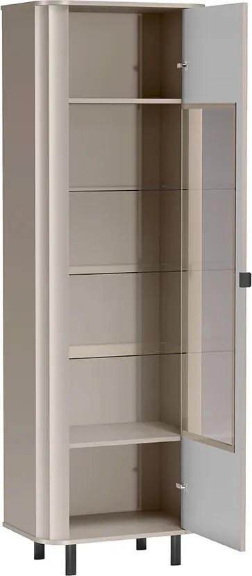 Witryna MODERNO 200 x 65,3 cm, Stojąca witryna do Salonu, Odcienie beżu