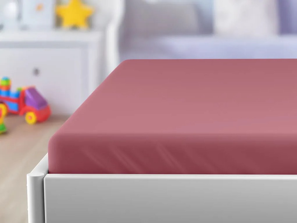 PrzytulneMieszkanie.pl Prześcieradło do łóżeczka Jersey stary róż 70 x 140 cm