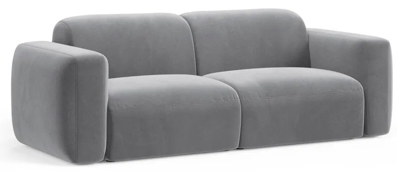 Szara aksamitna sofa 220 cm Strino – Cosmopolitan Design