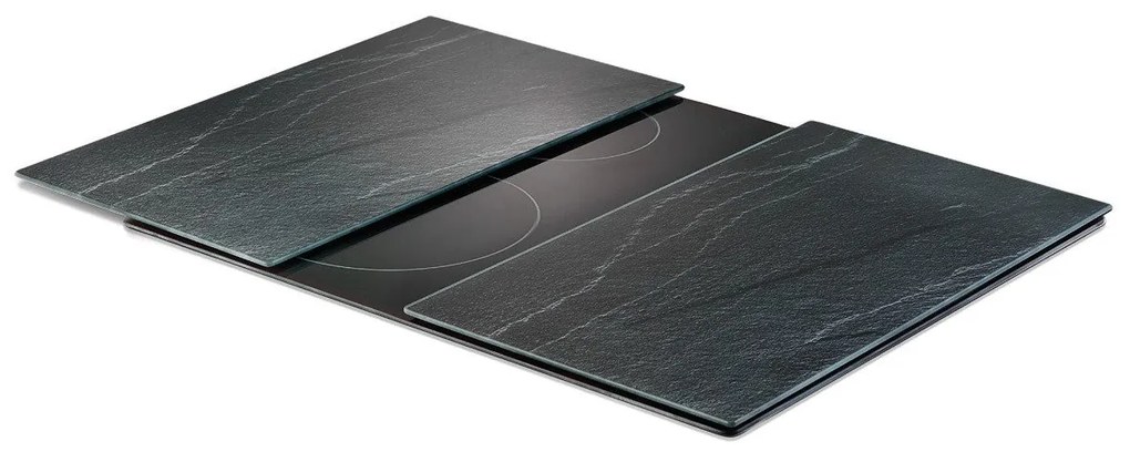 Szklane płyty ochronne ANTHRACITE SLATE na kuchenkę – 2 sztuki, ZELLER
